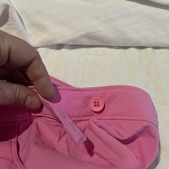 Danskin M pink capri nylon spandex adjustable waist pants pockets euc - Picture 9 of 10